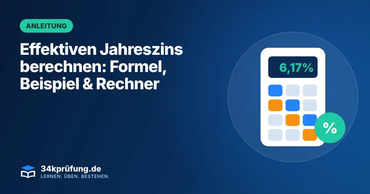 Beitragsbild „Effektiven Jahreszins berechnen“ mit Illustration: Taschenrechner mit Prozentzeichen