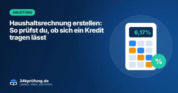 Beitragsbild „Haushaltsrechnung erstellen“ mit Illustration: Taschenrechner mit Prozentzeichen