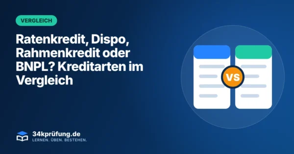 Beitragsbild „Ratenkredit, Dispo, Rahmenkredit oder BNPL“ mit Illustration: Zwei Vergleichsspalten mit VS-Symbol