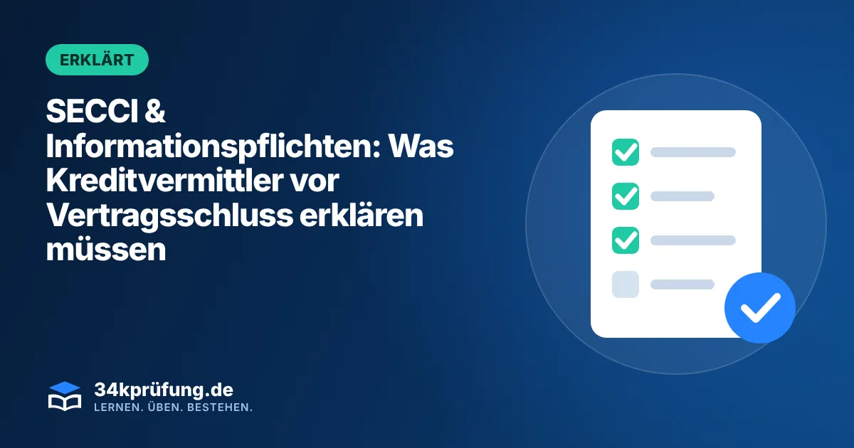 Beitragsbild „SECCI & Informationspflichten“ mit Illustration: Abgehakte Checkliste